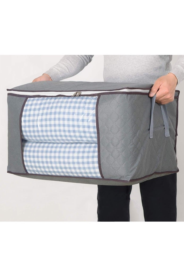 2pcs Foldable Closet Storage Organizer with lid,Wardrobe Clothes Organizer For Organizing Clothing, Sheets, Toys, Books,Washable Closet Storage Boxes with Carrying Handles Cube Stackable Storage Bin for Home Bedroom Office - Image 5