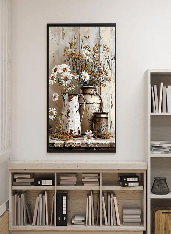 مجموعة الرسم بالأرقام من WUDWL للكبار والصغار، مجموعة الرسم بالأرقام على قماش، مجموعة الرسم بالأرقام للفنانين، زهرة مرحة بدون إطار، لوحة زيتية يمكنك صنعها بنفسك، ألوان أكريليك، ديكور حائط منزلي، 12 × 16 بوصة - Image 2