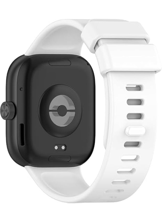 Sport Strap Compatible with XiaoMi Band 8 pro, Soft Silicone Sport Band for Men Women, Adjustable Replacement Strap fit Xiaomi Watch(white) - Image 2