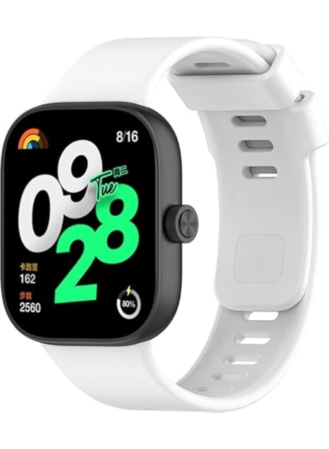 Sport Strap Compatible with XiaoMi Band 8 pro, Soft Silicone Sport Band for Men Women, Adjustable Replacement Strap fit Xiaomi Watch(white) - Image 1