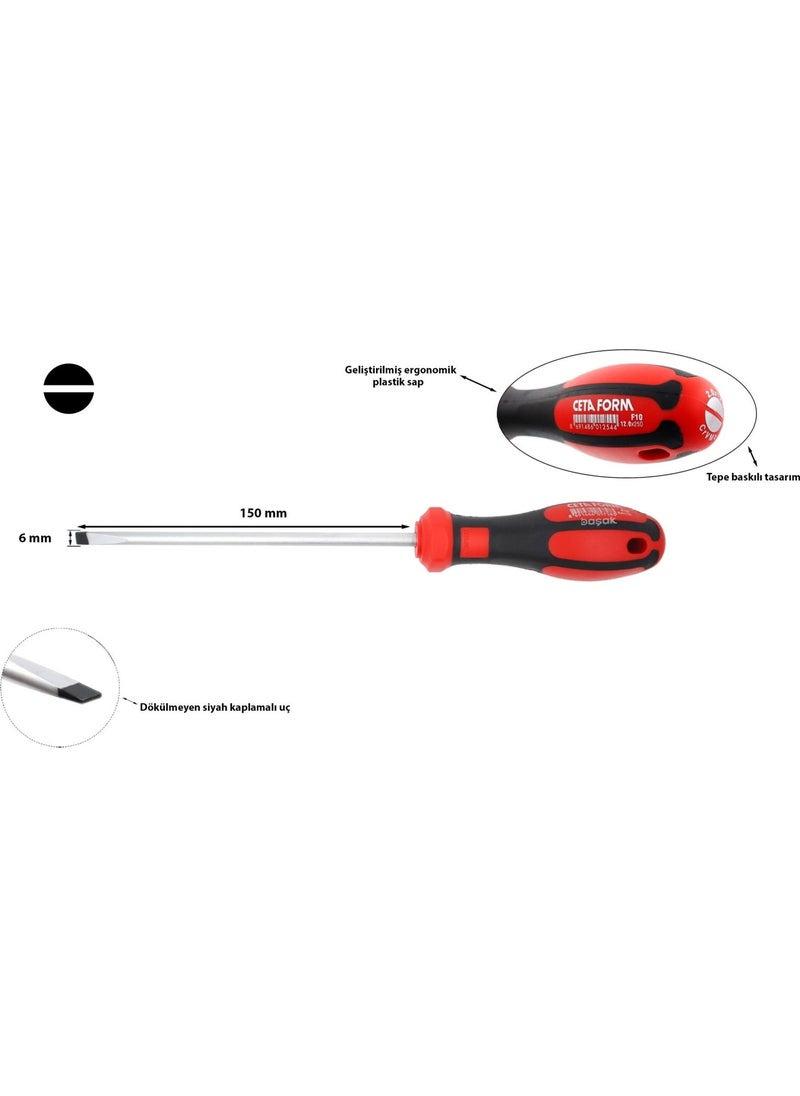 Ceta Form 6 x 150 mm Cabinet Type Flat Screwdriver F10-060-150  - Image 2