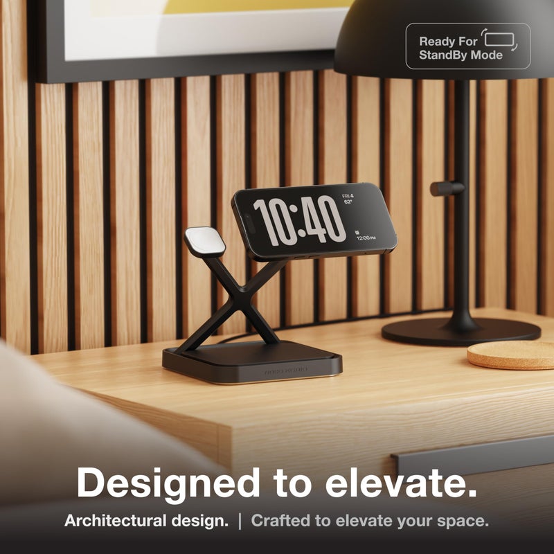 NOCO XGrid XDS3: 3-in-1 Wireless Charging Stand â€“ Charging Station for iPhone, Apple Watch, and AirPods â€“ MagSafe Compatible, Qi2 Certified â€“ Includes 45W USB-C Wall Charger and 6.5-Foot USB-C Cable - Image 5