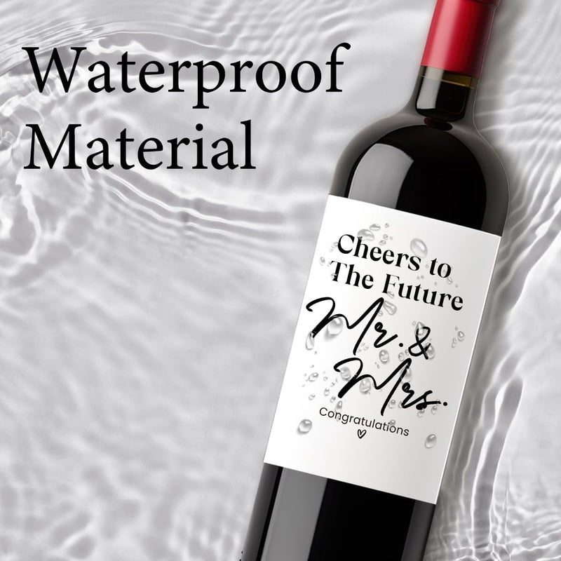 FBCCZEY Wedding Shower Gifts Wine Bag Bride Engagement Gifts for Couples Bridal Shower Wedding Gift Party Favors Mr And Mrs Wine Bottle Bags with Wines Label Cheers To The Future Wines Bags - Image 4