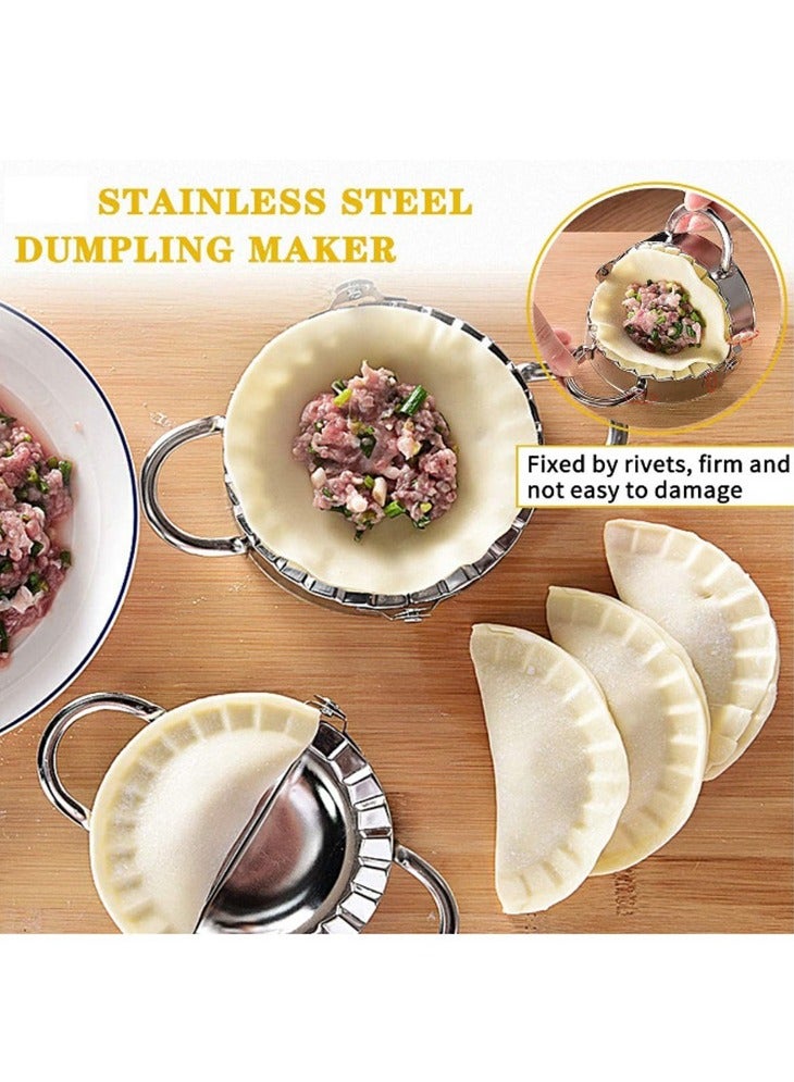 general Wooden handle dumpling tool set 13 pieces stainless steel dumpling tool meat pick edge printing mold set - Image 4