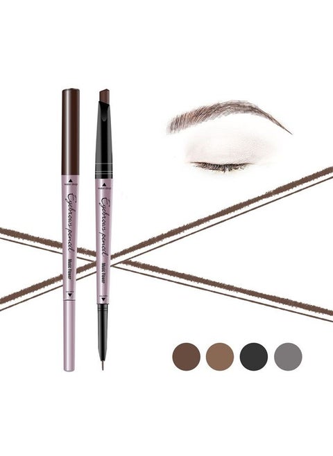 Double Ended Eyebrow Pencil, Waterproof Natural Brow Enhancing Pen, Long lasting Eye Makeup, Pack of 1, Dark Brown