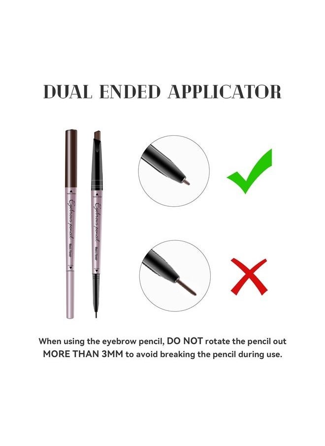 Music Flower - Double Ended Eyebrow Pencil, Waterproof Natural Brow Enhancing Pen, Long lasting Eye Makeup, Pack of 1, Dark Brown - Image 1