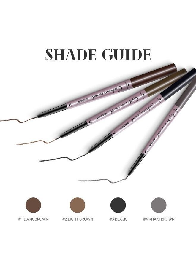 Music Flower - Double Ended Eyebrow Pencil, Waterproof Natural Brow Enhancing Pen, Long lasting Eye Makeup, Pack of 1, Dark Brown - Image 1