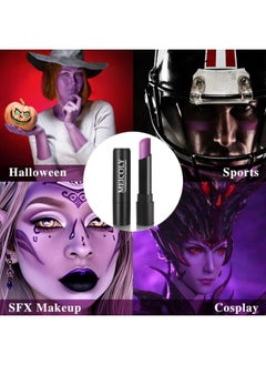 MEICOLY MEICOLY Purple Face Body Paint Stick,Waterproof Purple Eye Black Stick for Baseball/Softball/Football/Lacrosse,Cream Face Paint for Halloween SFX Ursula Cosplay Makeup  - Image 3