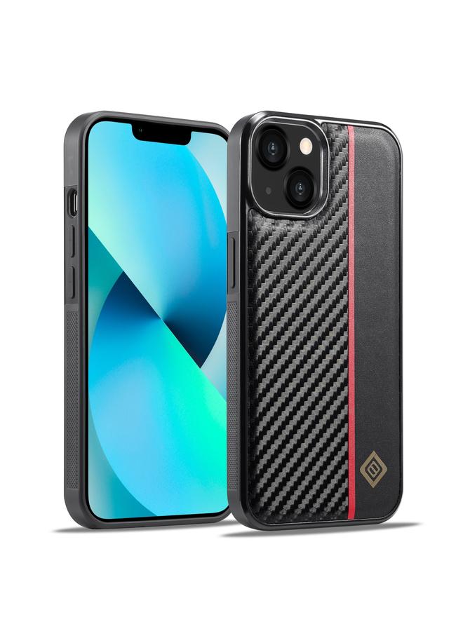 Case For iPhone 13 mini 3 in 1 Carbon Fiber Texture Shockproof Phone Case