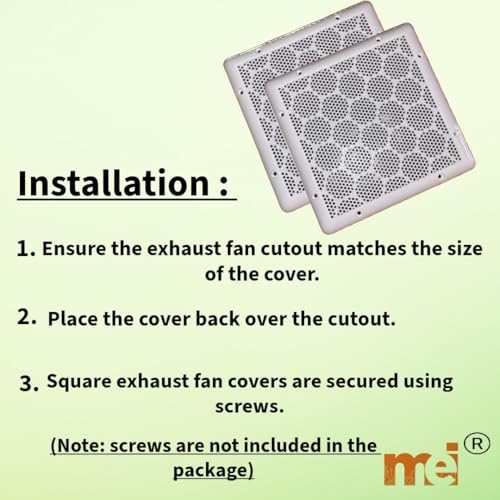 MEI White Square Exhaust Fan/Chimney Covers Vent Pipe Cover Mosquito Net Dust Controller (12 Inch, 1) - Image 4