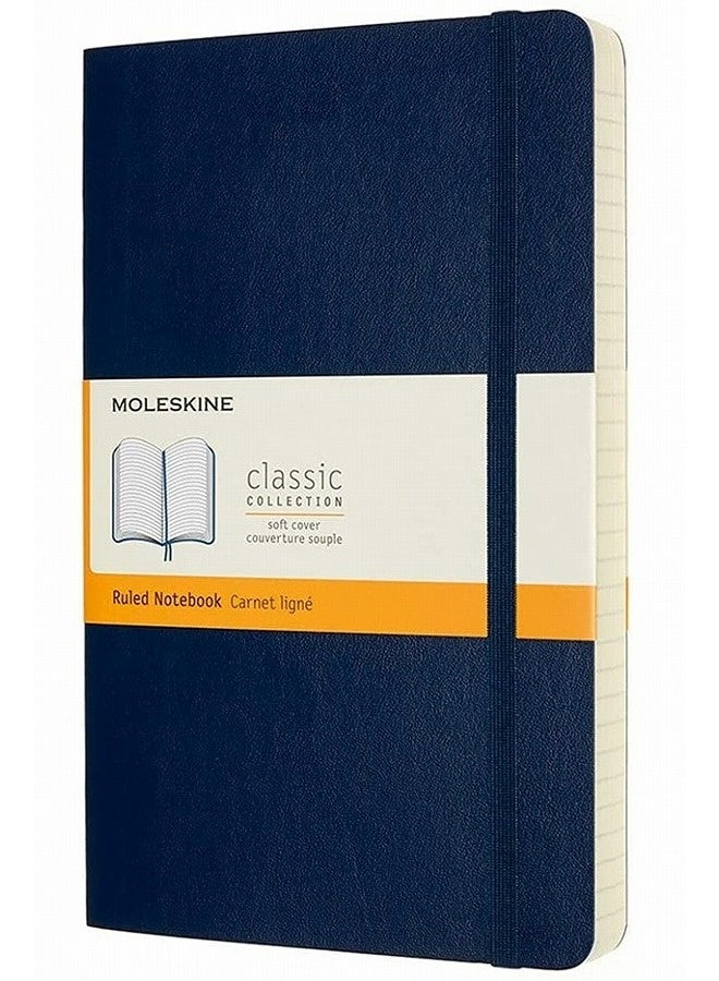 Moleskine Expanded Large Ruled Softcover Notebook Sapphire Blue 