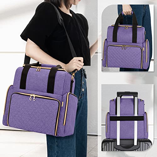 LUXJA Large Travel Makeup Bag with 3 Removable Cases, Cosmetic Bag with Detachable Dividers (Patent Pending), Purple - Image 5
