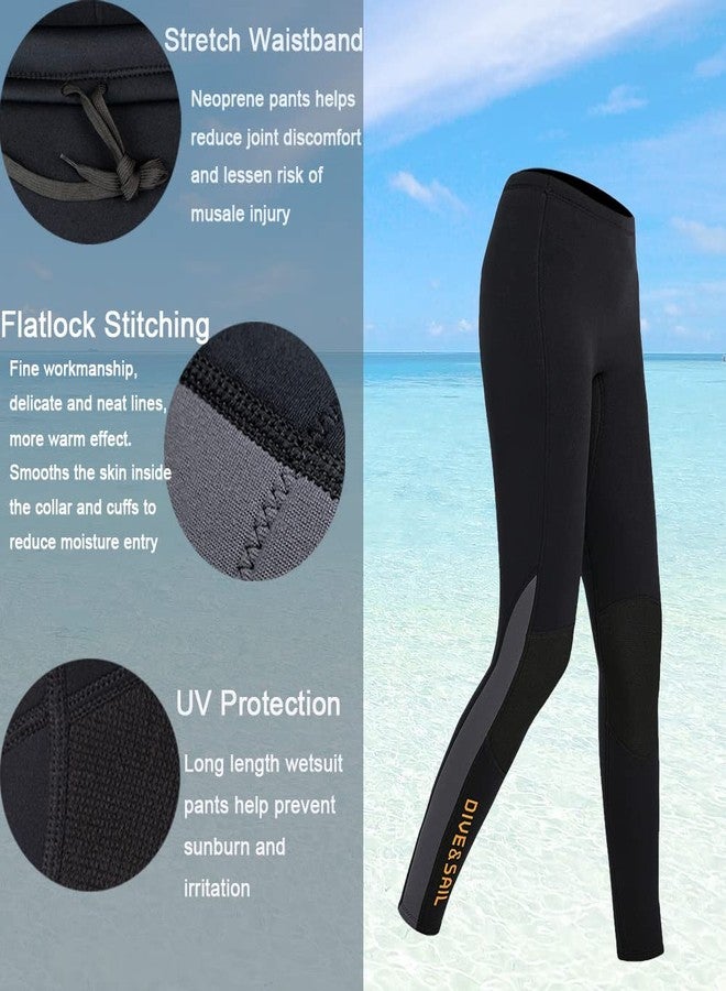 Skyone Wetsuit Pant Neoprene Pants for Women Men 3MM Snorkeling Scuba Long Pant Leggings, 2MM 1.5MM Diving Swim Tights Pants Wetsuits Shorts Sun Protection for Surfing Cold Water Sports (L, 3MM Black Women) - Image 4