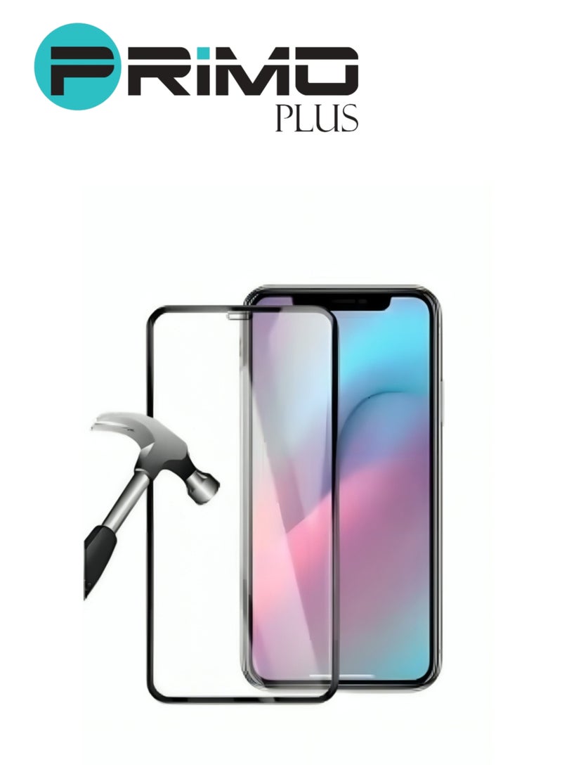بريمو بلس لاصقة حماية للشاشة من الزجاج المقوى لهاتف أبل آيفون 11  أسود/ شفاف