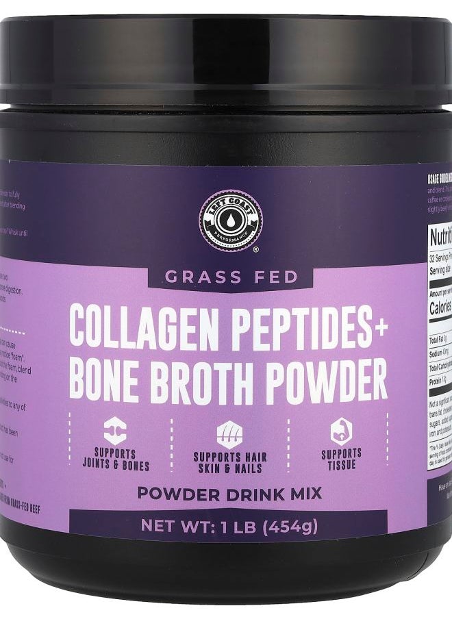 Left Coast Performance - Collagen Peptides + Bone Broth Powder 1 Lb (454 g) - Image 1