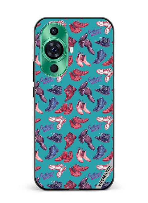 Protective Case Cover For Huawei nova 11 Pro Modern Gentlemen's Boots Collection Design Multicolour