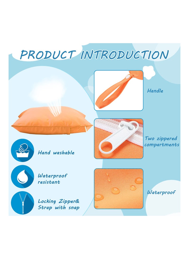 Excefore Baby Cloth Diaper Wet Dry Bag Waterproof Wet Bag Washable Travel Bag Reusable Cloth Diaper Bag Toddler Swimming Wet Bag Travel Beach Pool 4 Pieces - Image 2