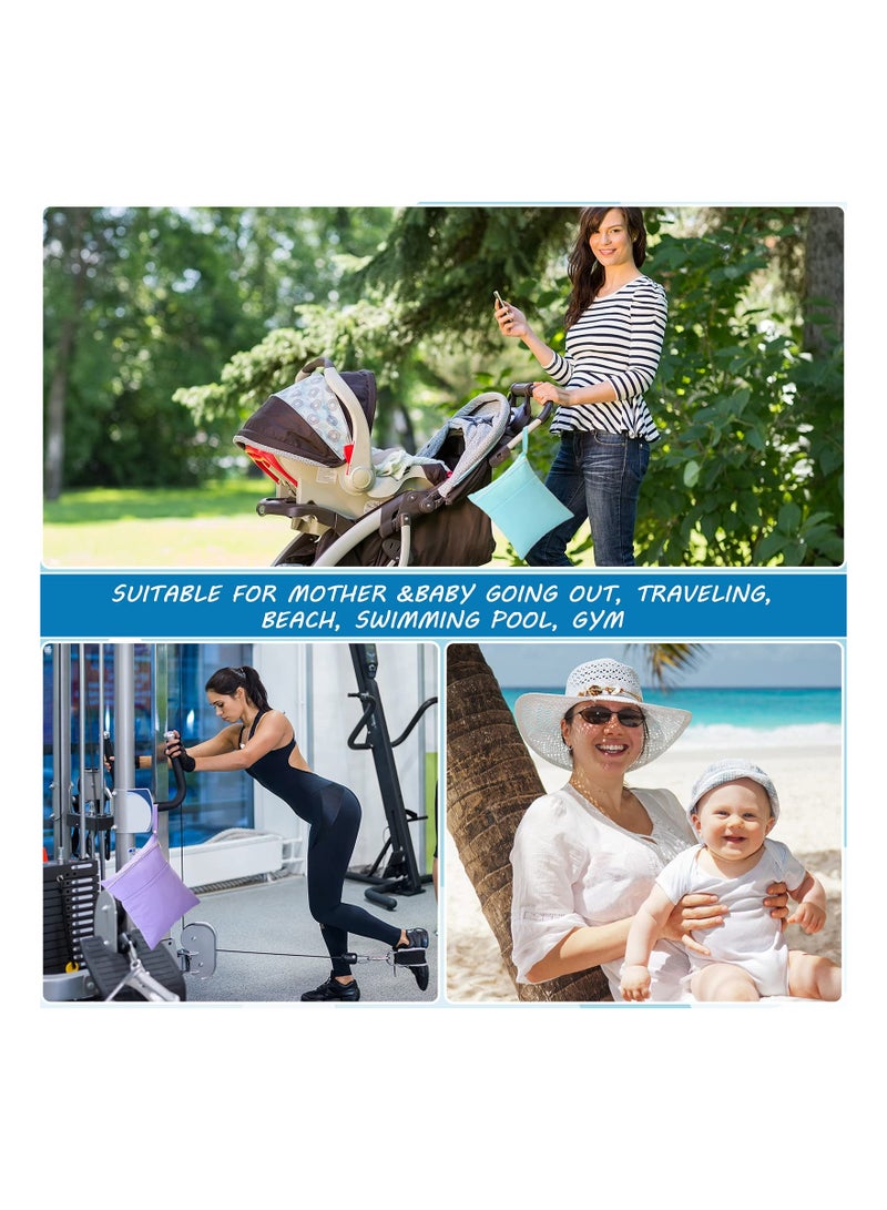 Excefore Baby Cloth Diaper Wet Dry Bag Waterproof Wet Bag Washable Travel Bag Reusable Cloth Diaper Bag Toddler Swimming Wet Bag Travel Beach Pool 4 Pieces - Image 5