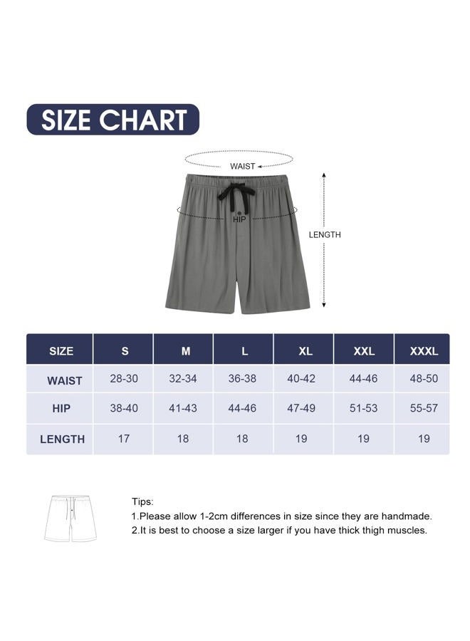 BAMBOO COOL Men's Pajama bottoms Short Pants Soft Comfy Breathable Lightweight Lounge Pj Shorts with pockets 2 Pack, D-navy-gray(2 Pack), L - Image 5