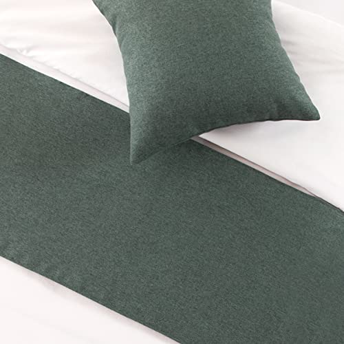 AMBERIS Bed Runner Blue, Imitation Linen Decorative Bed Scarf for Home Hotel (Pillowcases Sold Separately) - Image 3
