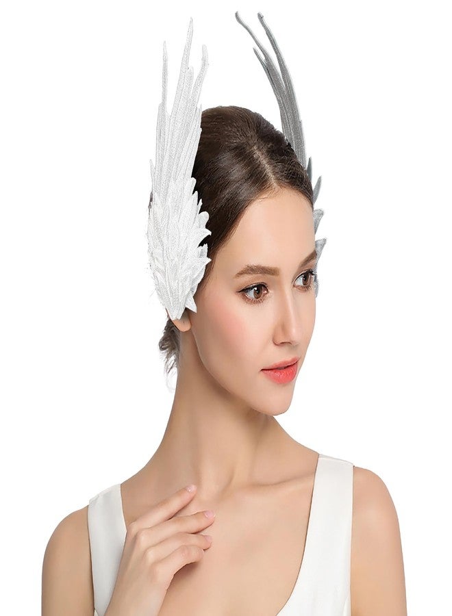 Clobeau Feather Angel Wings Christmas Halloween Hair Clips Mardi Gras Hair Barrettes Lolita Cosplay Headband Hair Band - Image 1