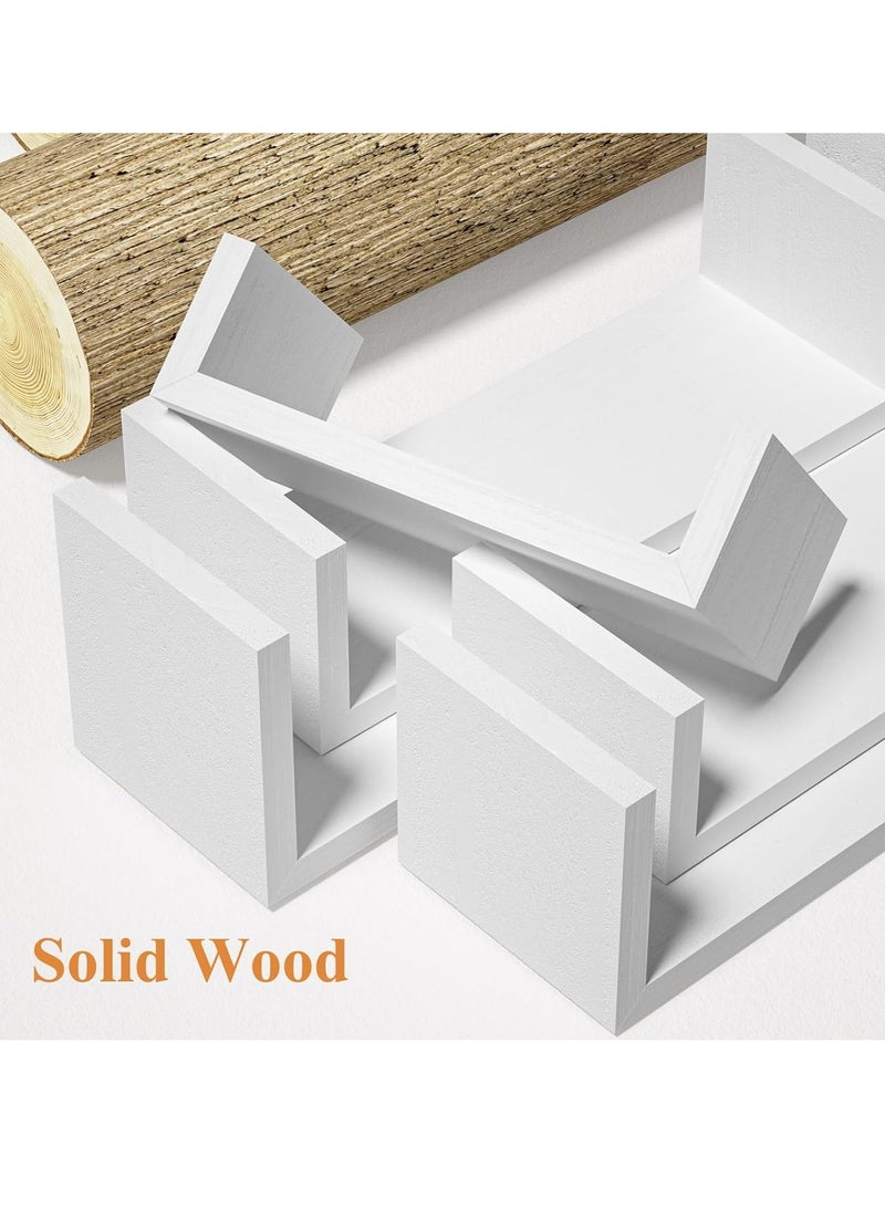 XiuWoo 2 Pack Unique Personalized Wood Wall Mounted Floating Shelves, Boho Shelves, Hanging Shelf Storage Rack, Home Display Rack, Plant Shelf, Home Storage Rack for Home, Office  - Image 3
