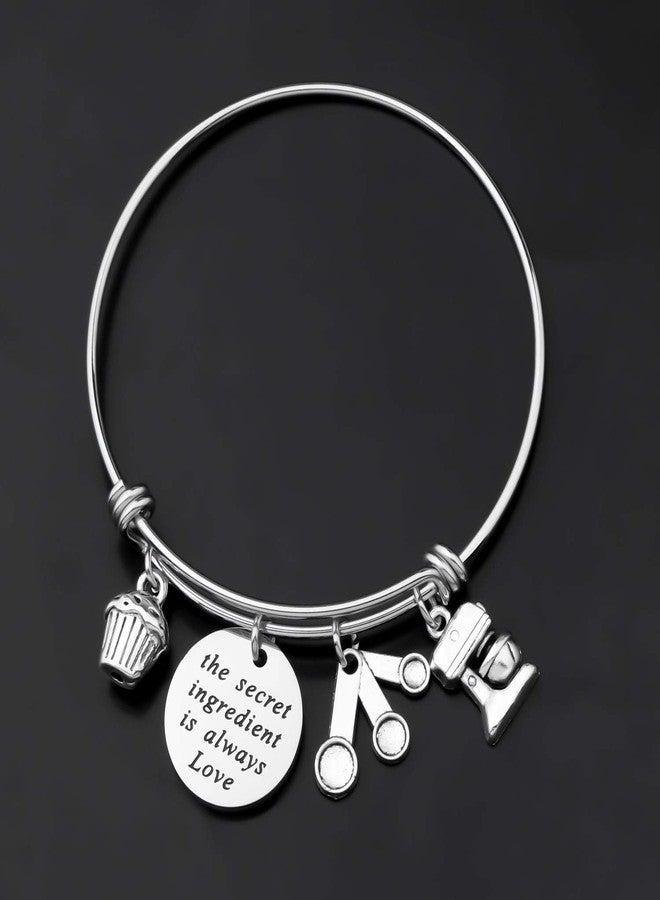 Gzrlyf Baker Bracelet the Secret Ingredient is Always Love Inspirational Gifts for Baker Pastry Chef Culinary Students (the secret ingredient is always love) - Image 2
