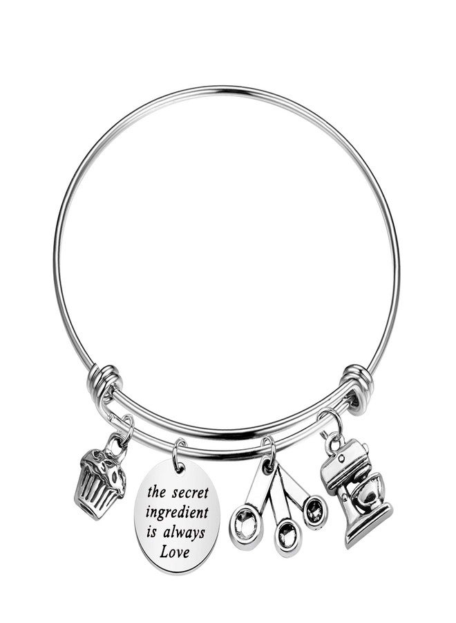 Gzrlyf Baker Bracelet the Secret Ingredient is Always Love Inspirational Gifts for Baker Pastry Chef Culinary Students (the secret ingredient is always love) - Image 1