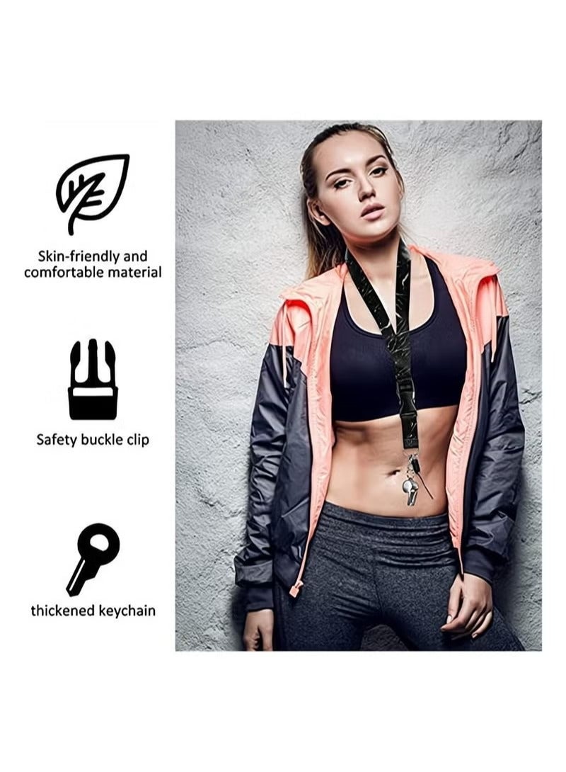 Generic Black Marble Lanyard, Premium Soft Fabric Neck Lanyard Keys Lanyards Strap Quick Release Detachable Buckle Black Silky Marble Keychain ID Holder Cell Phones Bags Accessories - Image 2