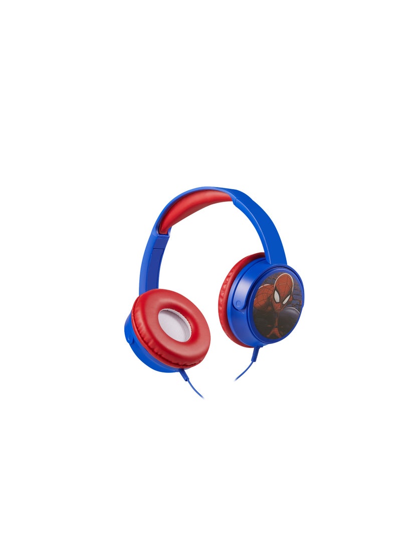 Volkano Marvel Spider-Man Wired Over-Ear Headphones with Removable Microphone and 5 Stickers – Adjustable Ergonomic Headband, Safe Listening at 85dB, 3.5mm Aux Audio Jack Perfect for Zoom, Teams, and Social Platforms. - Image 1
