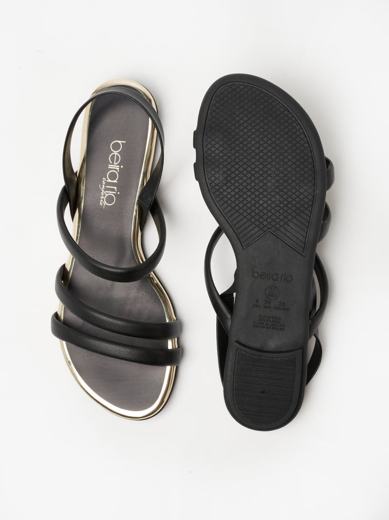 Beira Rio Ladies Sandals With Back Strap Black | Made In Brazil - Image 5