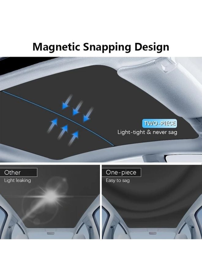 Premium Magnetic Sunshade For Tesla Model Y 2025 Model 100 UV Blocking Noise Reduction - Image 5