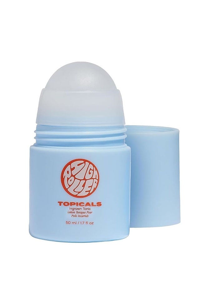 TOPICALS Ingrown Tonic Lolion Tonique Pour Poils Incarnes 50ml, High Roller Ingrown Hair Tonic, Daily Treatment for Razor Bumps, Irritation and Ingrown Hairs, Suitable for Face and Body - Image 1