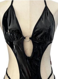 VENTIUP Faux Leather Mesh One Piece Babydoll  - Image 3
