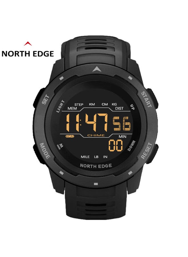 North Edge Student Military-style Electronic Watch For Men, Sports Alarm Clock With Pedometer, Distance And Calorie Counter, 50-meter Waterproof, Military Training Watch - Image 1