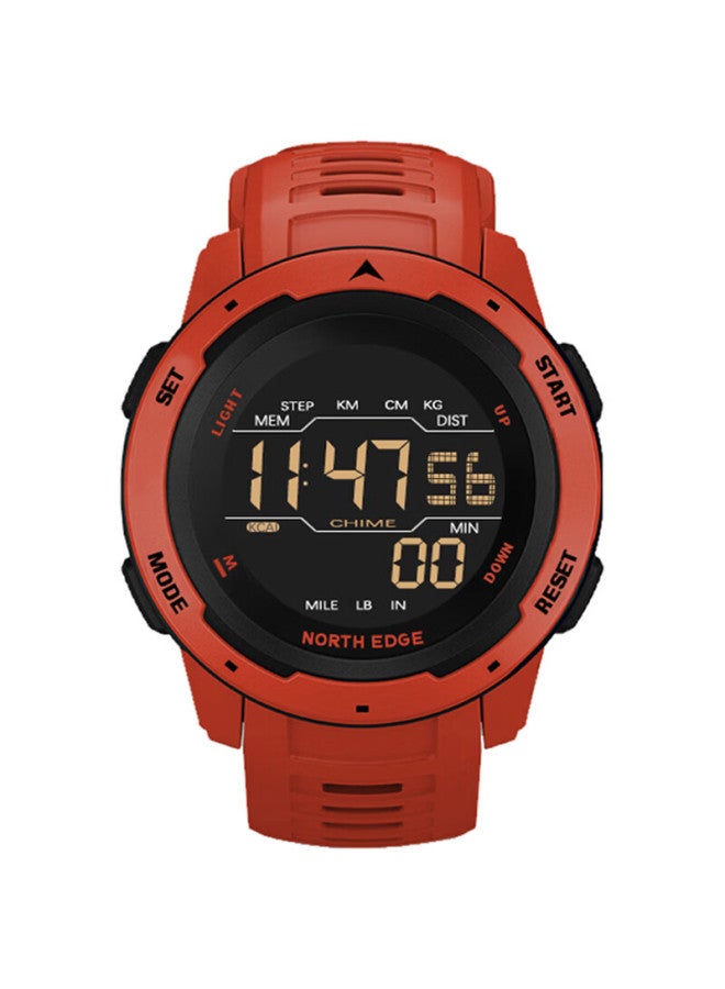 North Edge Student Military-style Electronic Watch For Men, Sports Alarm Clock With Pedometer, Distance And Calorie Counter, 50-meter Waterproof, Military Training Watch - Image 3