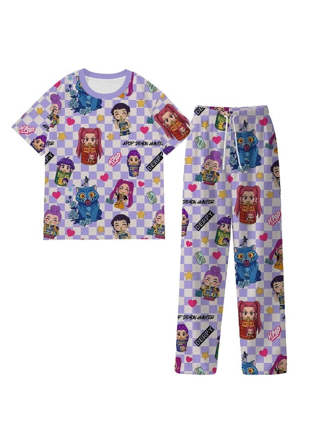 general K-Pop Demon Hunters Children's milk Silk Pajamas Set as a gift for family and friends - Image 1