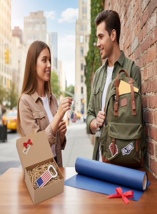 سبارك مجموعة سبارك المكونة من 12 سلسلة مفاتيح تذكارية لمدينة نيويورك - مجموعة ثلاثية الأبعاد من المعدن الفضي لمعالم مدينة نيويورك، تتضمن تمثال الحرية، ومبنى إمباير ستيت، وبرج الحرية، وسيارة أجرة، وعلم الولايات المتحدة الأمريكية، وفتاحات زجاجات. - Image 3