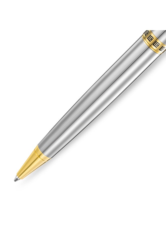 غاي لاروش قلم رومان ستانلس ستيل بلمسات مطلية بالذهب - Image 3