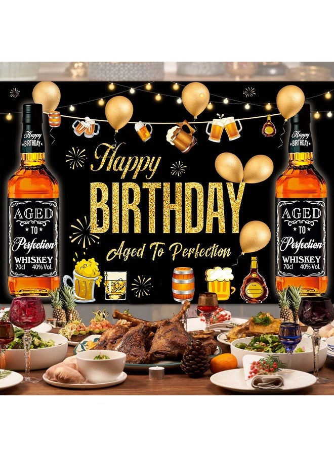 Bluegogo - Whiskey Party Decorations For Men, 82 Pcs Aged To Perfection Party Supplies Whiskey Balloons Garland Arch Kit With Foil Balloons, Backdrop, Hanging Swirls 30 40 50 Birthday Party Decorations For Men - Image 1