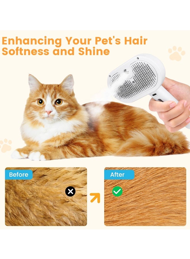 Pet Grooming Brush with Electronic Mist Spray - Gentle Deshedding Tool for Cats & Dogs, Pet Steam Brush，Reduces Shedding - Image 3