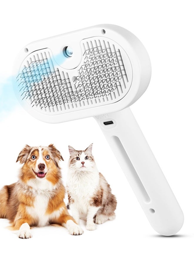 Pet Grooming Brush with Electronic Mist Spray - Gentle Deshedding Tool for Cats & Dogs, Pet Steam Brush，Reduces Shedding - Image 1