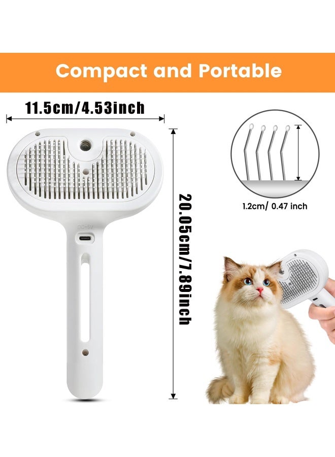 Pet Grooming Brush with Electronic Mist Spray - Gentle Deshedding Tool for Cats & Dogs, Pet Steam Brush，Reduces Shedding - Image 2