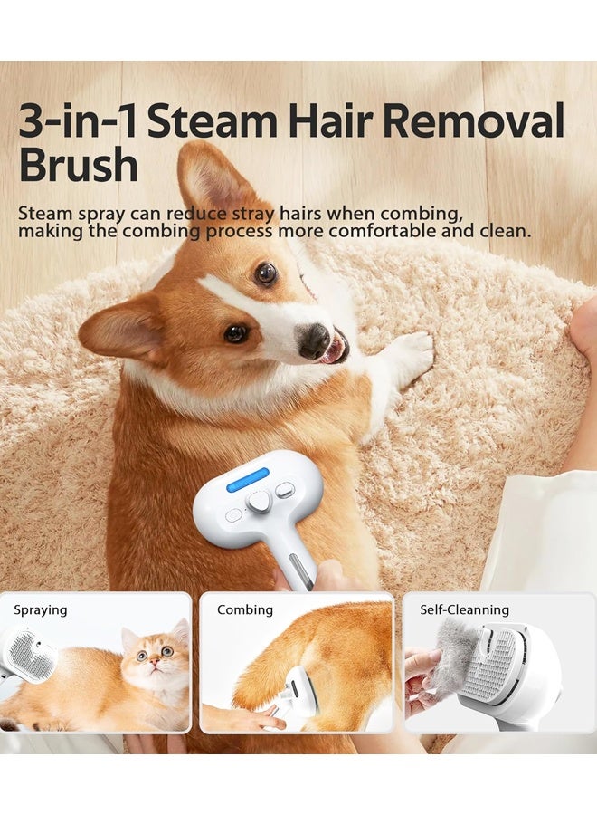 Pet Grooming Brush with Electronic Mist Spray - Gentle Deshedding Tool for Cats & Dogs, Pet Steam Brush，Reduces Shedding - Image 4