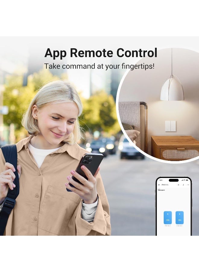 SONOFF SONOFF SwitchMan Zigbee Smart Wall Switch - 3 Gnag - Zigbee 3.0 - Neutral Optional - Two-Way Control - SMart Home Automation - Compatible with Home Assistant - MQTT - ZHA - Z2M - ZBM5-3C-86W - White - Image 5