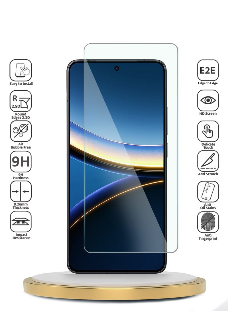 Wtech Xiaomi Poco F7 Pro / Xiaomi Poco F7 Ultra 5G 2025 WTech Premium Series Curved Edges 9H 2.5D Tempered Glass Screen Protector (MSG9CN) - Clear - Image 2