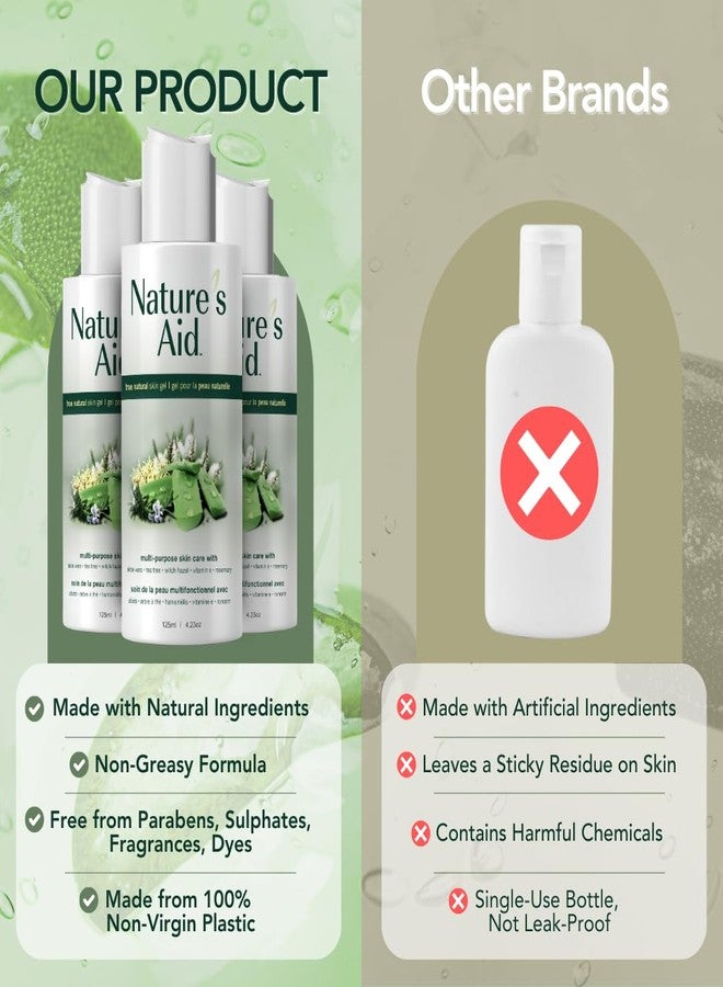 Natures Aid Original Skin Gel 125ml Award-Winning Multipurpose Formula Featuring Aloe Vera Gel Extract - 3X Factor. Works for After Sun Care, Dry, Flaky & Itchy, Facial Acne, Skin Rashes - Image 3
