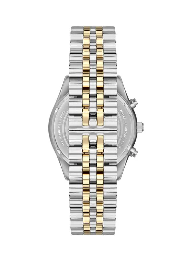 يو اس بولو اسن U.S. Polo Assn. Crossing 38mm Ladies' Watch with Green Dial, Gold Etched Bezel & Two-Tone Bracelet - USPA2040-08, A Perfect Blend of Style and Functionality