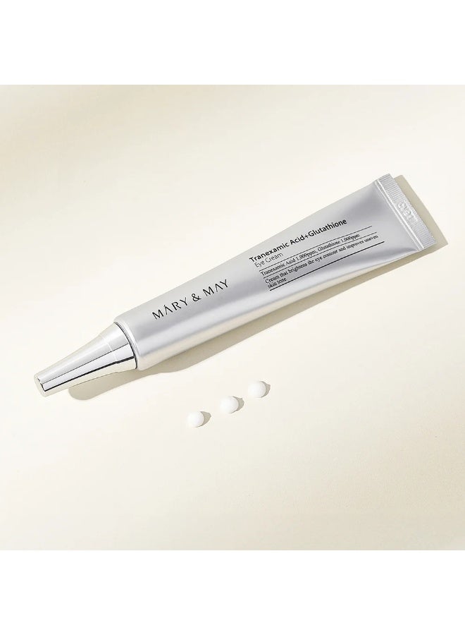 MARY & MAY Tranexamic Acid + Glutathione Eye Cream 30 g – Dark Circle Correcting & Brightening Eye Treatment (Original) - Image 5