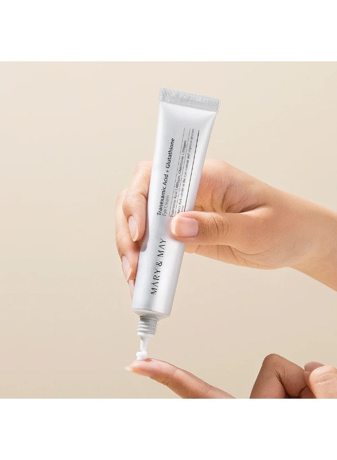 MARY & MAY Tranexamic Acid + Glutathione Eye Cream 30 g – Dark Circle Correcting & Brightening Eye Treatment (Original) - Image 4